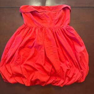 Elegant Red Strapless Kids Dress